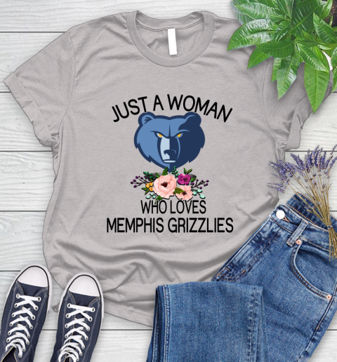 NBA Just A Woman Who Loves Memphis Grizzlies Basketball Sports Women's T-Shirt 10