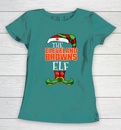 Cleveland Browns Christmas ELF Funny NFL Women's T-Shirt 10