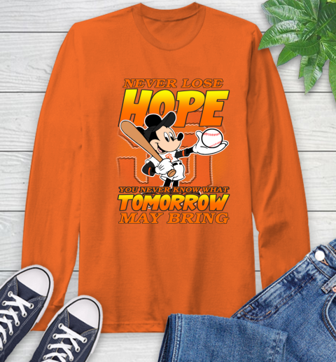 San Francisco Giants MLB Baseball Mickey Disney Never Lose Hope Long Sleeve T-Shirt 4