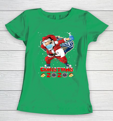 New Orleans Pelicans Funny Santa Claus Dabbing Christmas 2020 NBA Women's T-Shirt 5