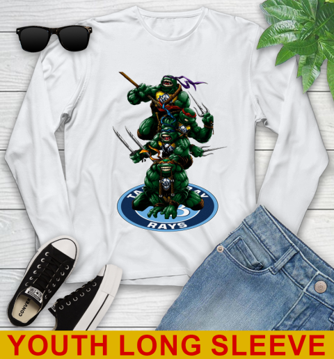MLB Baseball Tampa Bay Rays Teenage Mutant Ninja Turtles Shirt Youth Long Sleeve