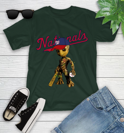 MLB Washington Nationals Groot Guardians Of The Galaxy Baseball Youth T-Shirt 5