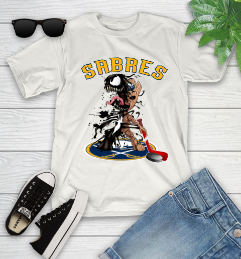 NHL Buffalo Sabres Hockey Venom Groot Guardians Of The Galaxy Youth T-Shirt