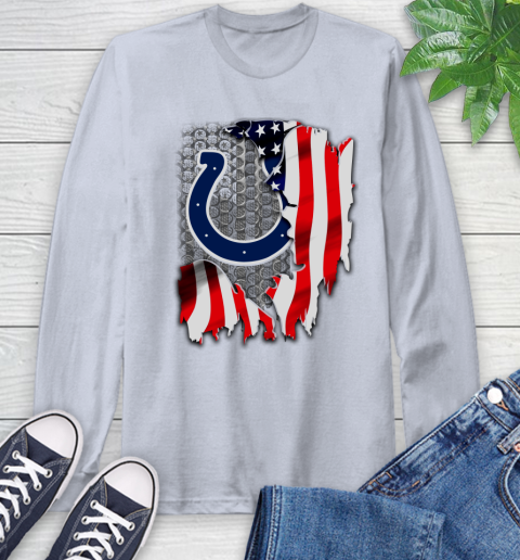 Indianapolis Colts NFL Football American Flag Long Sleeve T-Shirt 6