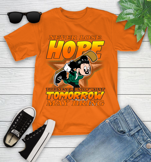Dallas Stars NHL Hockey ootball Mickey Disney Never Lose Hope Youth T-Shirt - Image 10