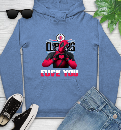 NBA LA Clippers Deadpool Love You Fuck You Basketball Youth Hoodie 13