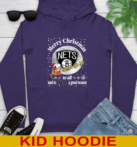 Brooklyn Nets Merry Christmas To All And To Nets A Good Season NBA Basketball Sports Youth Hoodie 5