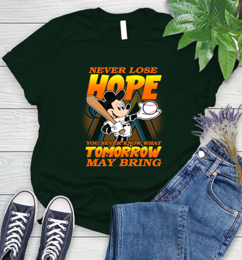 Miami Marlins MLB Baseball Mickey Disney Never Lose Hope Women's T-Shirt 6