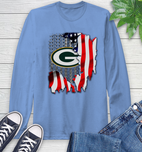 Green Bay Packers NFL Football American Flag Long Sleeve T-Shirt 12