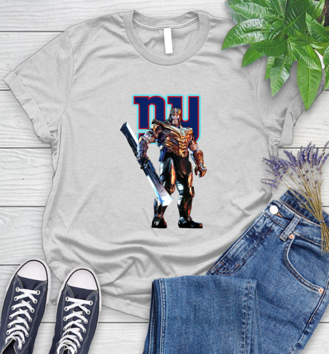 NFL Thanos Gauntlet Avengers Endgame Football New York Giants Women's T-Shirt