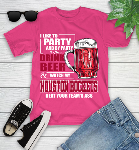 NBA Drink Beer and Watch My Houston Rockets Beat Your Team's Ass Basketball Youth T-Shirt 11