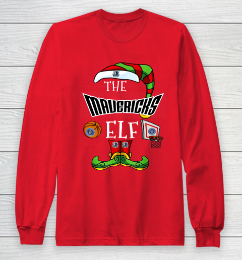Dallas Mavericks Christmas ELF Funny NBA Long Sleeve T Shirt Tee For Sports