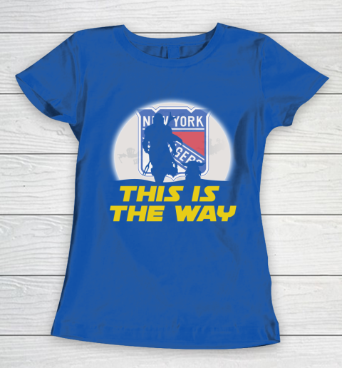 New York Rangers NHL Ice Hockey Star Wars Yoda And Mandalorian This Is The Way Women's T-Shirt 8