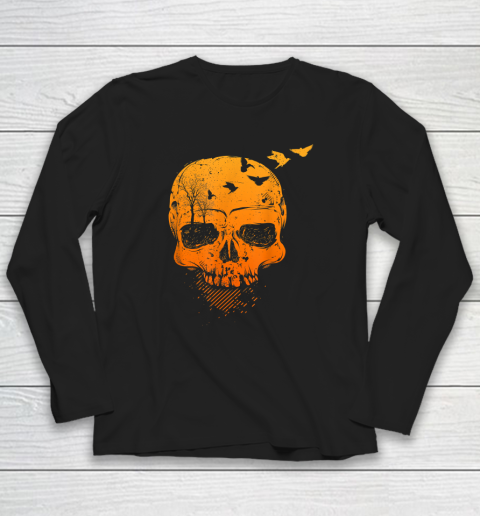 Halloween Skull Decor Vintage Gothic Costume Long Sleeve T-Shirt