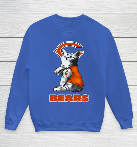 NFL Football My Cat Loves Chicago Bears Youth Sweatshirt 6