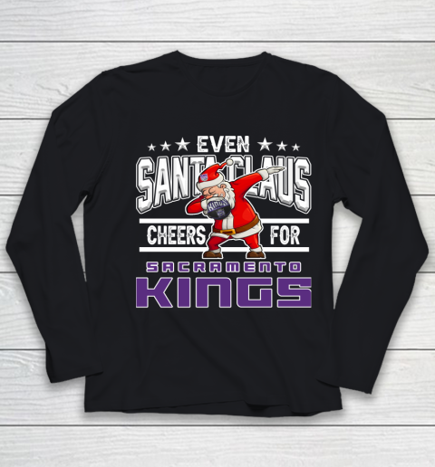 Sacramento Kings Even Santa Claus Cheers For Christmas NBA Youth Long Sleeve