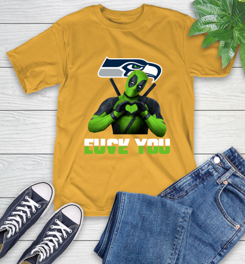 NHL Seattle Seahawks Deadpool Love You Fuck You Football Sports T-Shirt 2