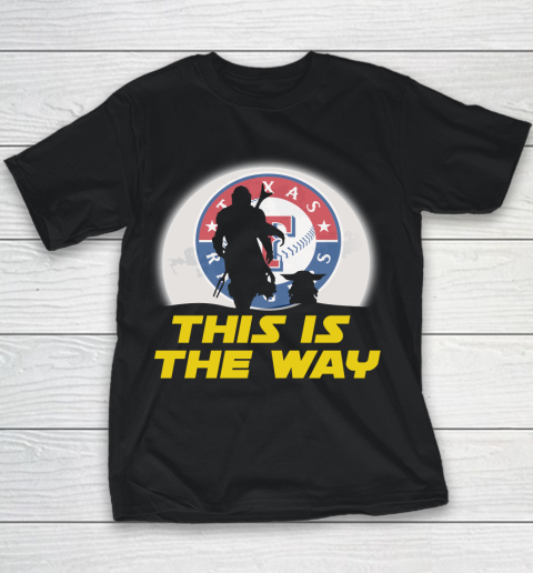 Texas Rangers MLB Baseball Star Wars Yoda And Mandalorian This Is The Way Youth T-Shirt