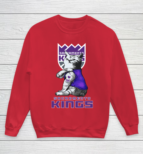 NBA Basketball My Cat Loves Sacramento Kings Youth Sweatshirt 7