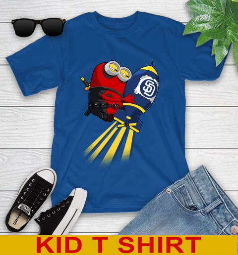 MLB Baseball San Diego Padres Deadpool Minion Marvel Shirt Youth T-Shirt 10