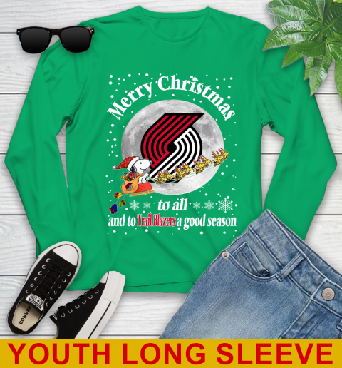 Portland Trail Blazers Merry Christmas To All And To Trail Blazers A Good Season NBA Basketball Sports Youth Long Sleeve 7