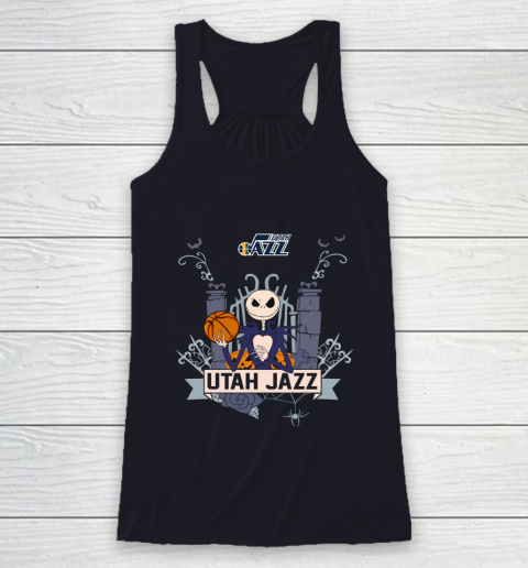 NBA Utah Jazz Basketball Jack Skellington Halloween Racerback Tank 7