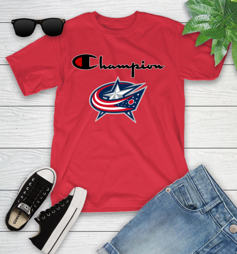 NHL Hockey Columbus Blue Jackets Champion Shirt Youth T Shirt