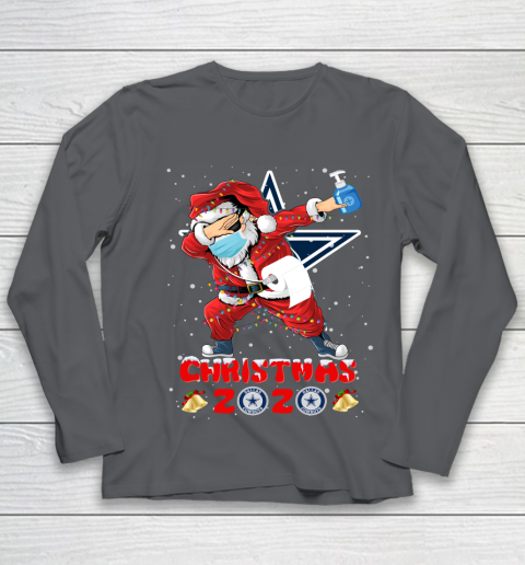 Dallas Cowboys Funny Santa Claus Dabbing Christmas 2020 NFL Youth Long Sleeve 6