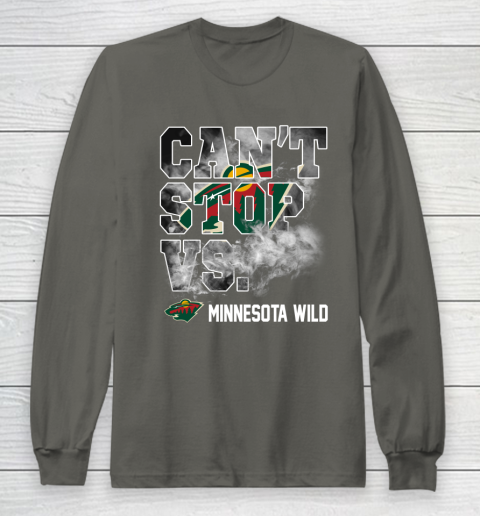 NHL Minnesota Wild Hockey Can't Stop Vs Long Sleeve T-Shirt 5