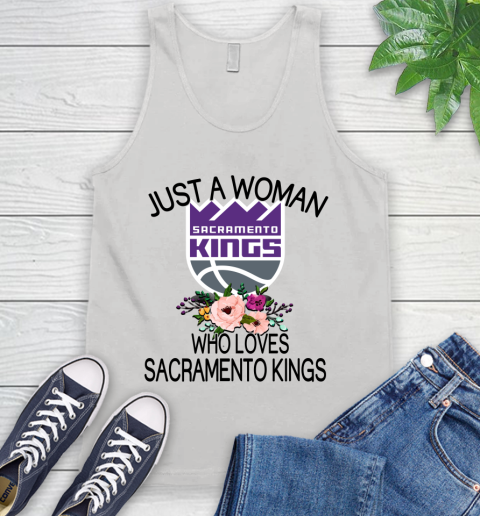 NBA Just A Woman Who Loves Sacramento Kings Basketball Sports Tank Top