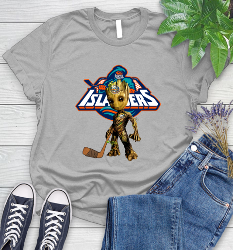 New York Islanders NHL Hockey Groot Marvel Guardians Of The Galaxy Women's T-Shirt 5