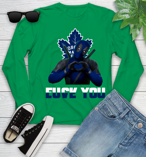 NHL Toronto Maple Leafs Deadpool Love You Fuck You Hockey Sports Youth Long Sleeve 7