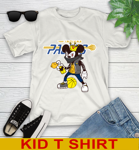 Indiana Pacers NBA Basketball Mickey Peace Sign Sports Youth T-Shirt