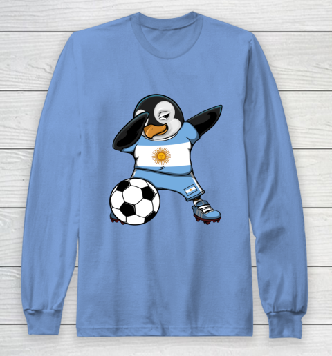 Dabbing Penguin Argentina Soccer Fans Jersey Football Lovers Long Sleeve T-Shirt 8