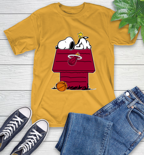 Miami Heat NBA Basketball Snoopy Woodstock The Peanuts Movie T-Shirt 3