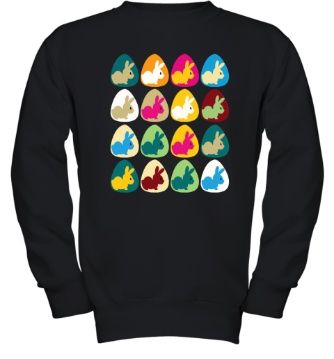 l6el easter rabbit inside easter egg color combination youth sweatshirt 47 front black