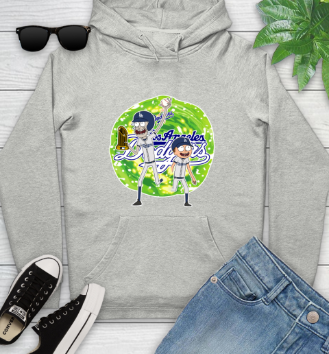 MLB Los Angeles Dodgers Rick And Morty Commissioner's Trophy Baseball Sports Youth Hoodie