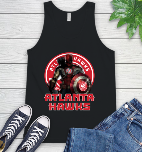 Atlanta Hawks NBA Basketball Captain America Thor Spider Man Hawkeye Avengers Tank Top 2