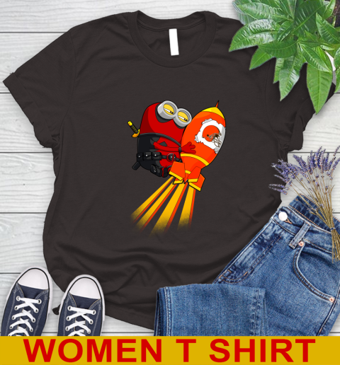 NFL Football Cleveland Browns Deadpool Minion Marvel Shirt Women's T-Shirt 9