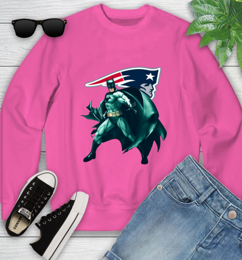 NFL Batman Football Sports New England Patriots Youth Sweatshirt Tee For Sports