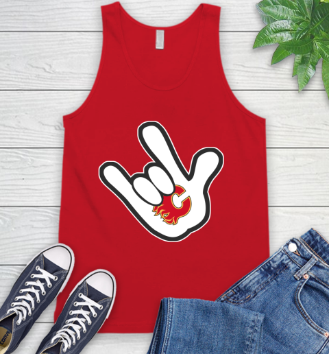 Calgary Flames NHL Hockey Mickey Rock Hand Disney Tank Top 6