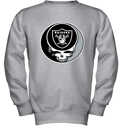 NFL Oakland Raiders Grateful Dead Rock Band Football Sports BrNYnC6nyyD youth sweatshirt 47 95 151514 front sport grey
