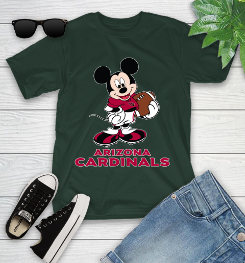 NFL Football Arizona Cardinals Cheerful Mickey Mouse Shirt Youth T-Shirt 5