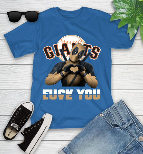 MLB San Francisco Giants Deadpool Love You Fuck You Baseball Sports Youth T-Shirt 12