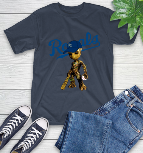 MLB Kansas City Royals Groot Guardians Of The Galaxy Baseball T-Shirt 4