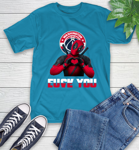 NBA Washington Wizards Deadpool Love You Fuck You Basketball Sports T-Shirt 9