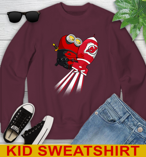 NHL Hockey New Jersey Devils Deadpool Minion Marvel Shirt Youth Sweatshirt 4