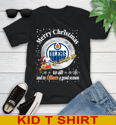 Edmonton Oilers Merry Christmas To All And To Oilers A Good Season NHL Hockey Sports Youth T-Shirt