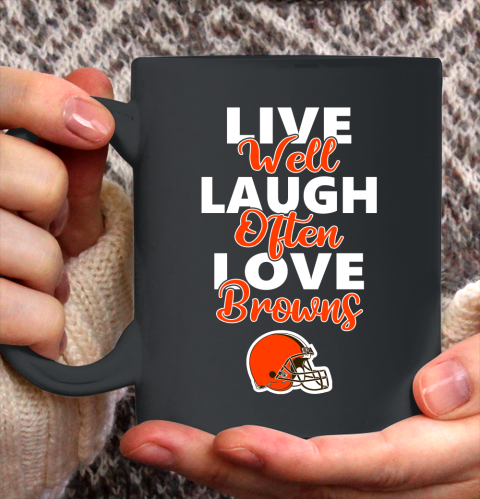 NFL Football Cleveland Browns Live Well Laugh Often Love Shirt Ceramic Mug 15oz
