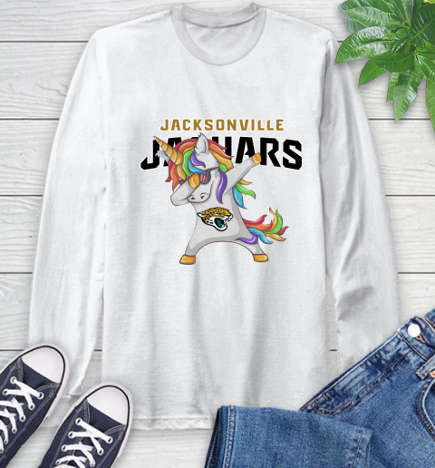 Jacksonville Jaguars NFL Football Funny Unicorn Dabbing Sports Long Sleeve T-Shirt